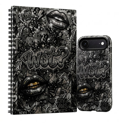 Spiral Notebook - WOT? Edition - Black/Grey